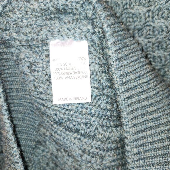 Men's  IRELAND'S EYE 1/4 Zip Cable Knit Merino Wool Aran Island Sweater - Picture 13 of 14